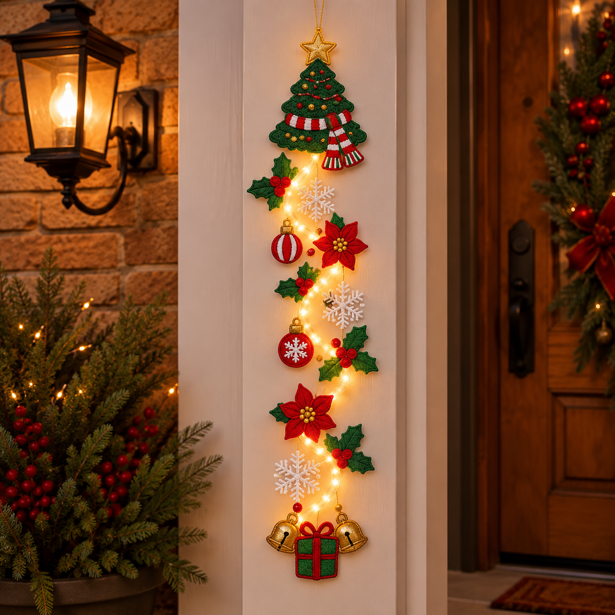 Leuchtende flache Weihnachts-Türdekoration – 2D Weihnachtsdesign