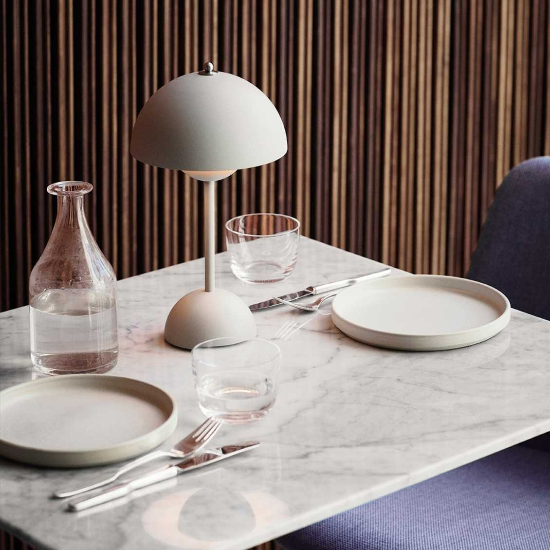 Mondschein – Moderne LED-Tischlampe dimmbar Weiß Wohnzimmer