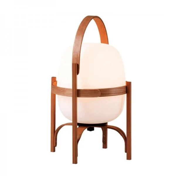 KorbLuma LED Tischlampe Boho-Stil Rattanoptik Warmlicht Terrasse