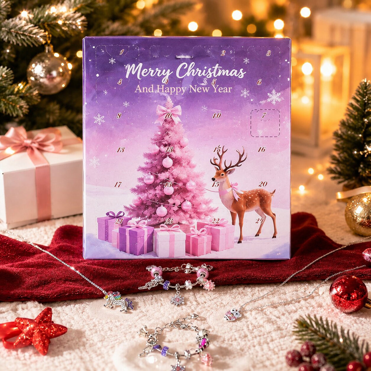 Charm Armband Adventskalender 2026 mit 24 Charms und Anhängern