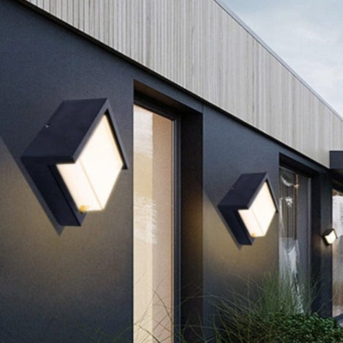 LumoGuard Außenwandleuchte Modern LED mit Sensor Schwarz für Einfahrt