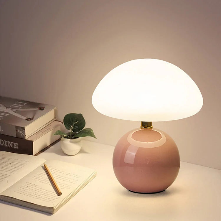 LumoMushroom Retro Tischlampe Pilzform LED Warmlicht Wohnzimmer
