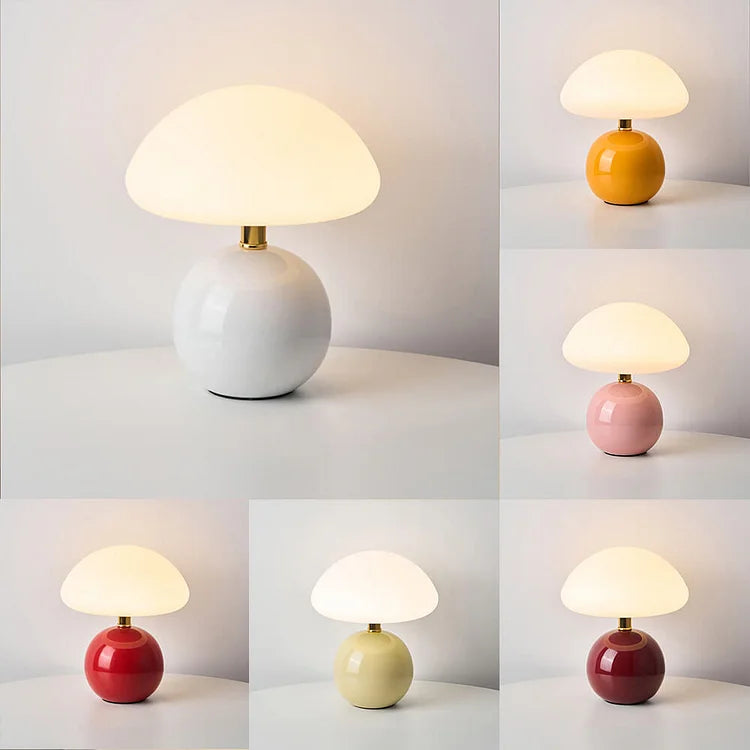 LumoMushroom Retro Tischlampe Pilzform LED Warmlicht Wohnzimmer