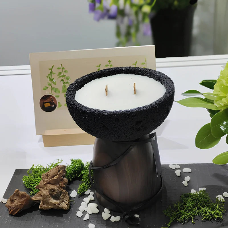 LumoLava Kerzenhalter Modernes Design Fließoptik Bronze Innen