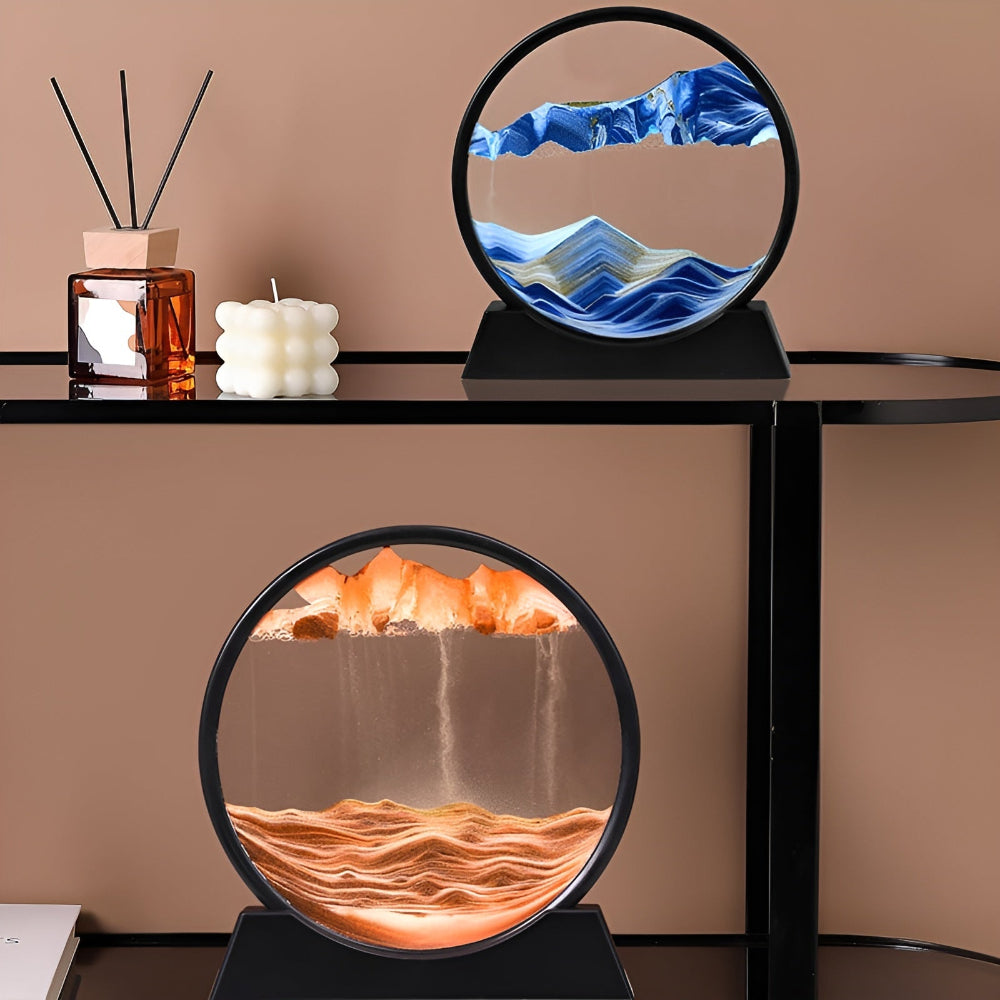 Sandora 3D-Sanduhr, Modern, Bewegte Sandkunst, Glasdeko, Für Zuhause