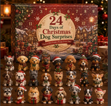 Französische Bulldogge Adventskalender – 24 flache 2D-Anhänger