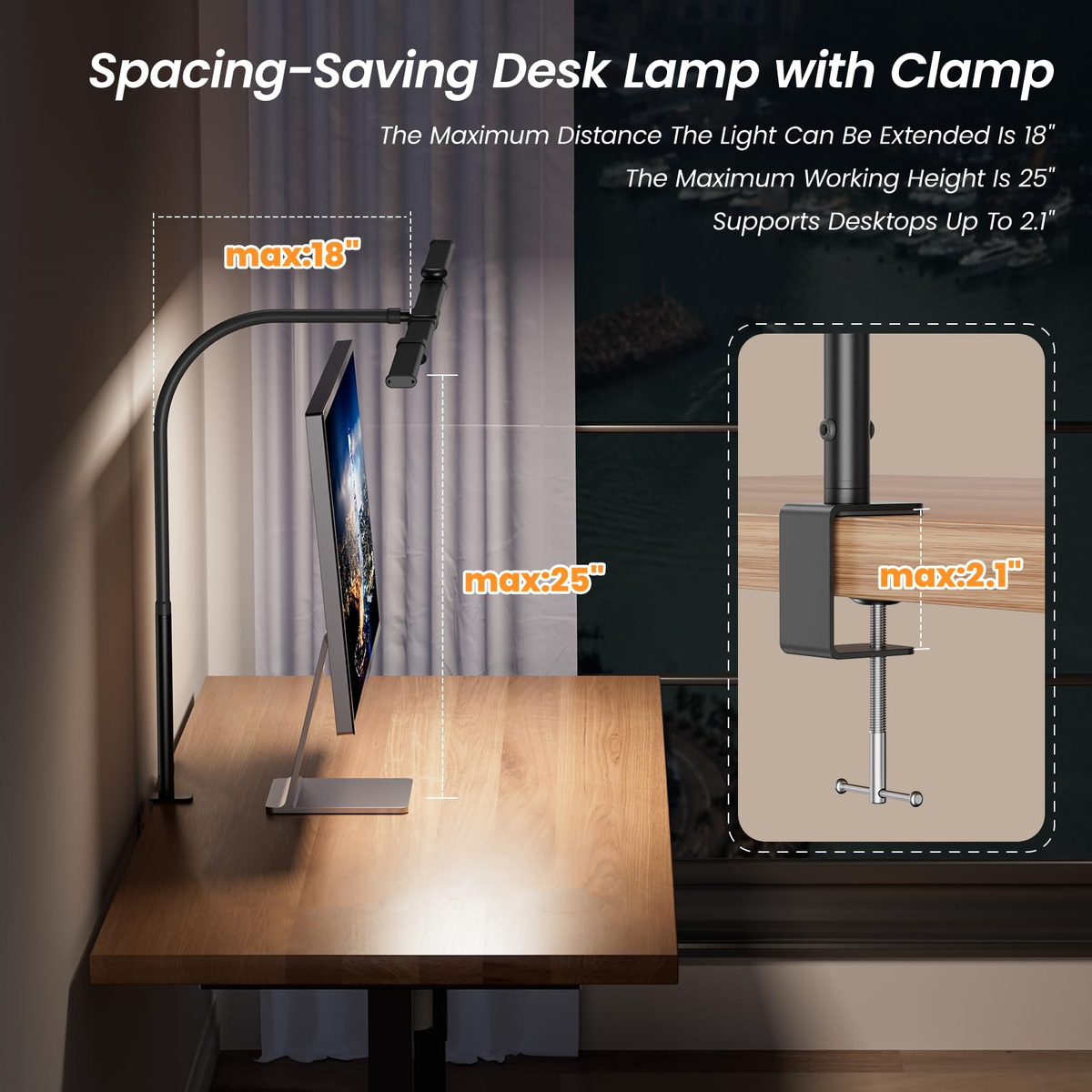 LED-Schreibtischlampe | 3-flammig, faltbar und verstellbar
