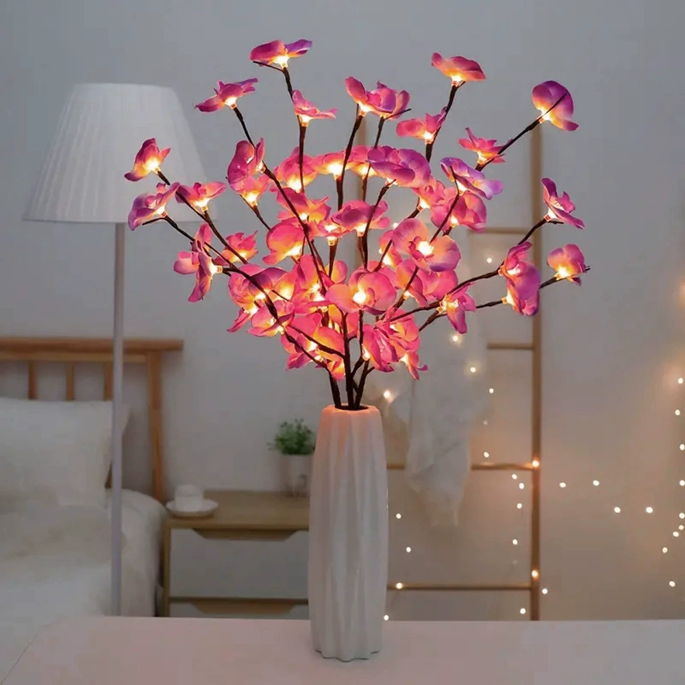 Leuchtender Kirschblütenzweig LED-Dekolampe in Rosa für Wohnzimmer