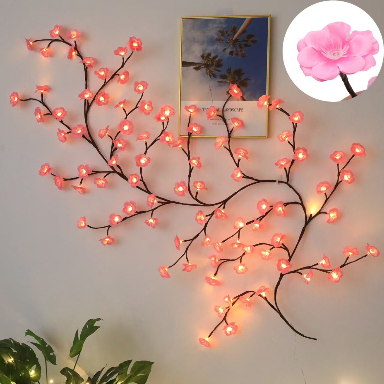 Leuchtende Eisblüten-Dekolampe in Weiß mit LED