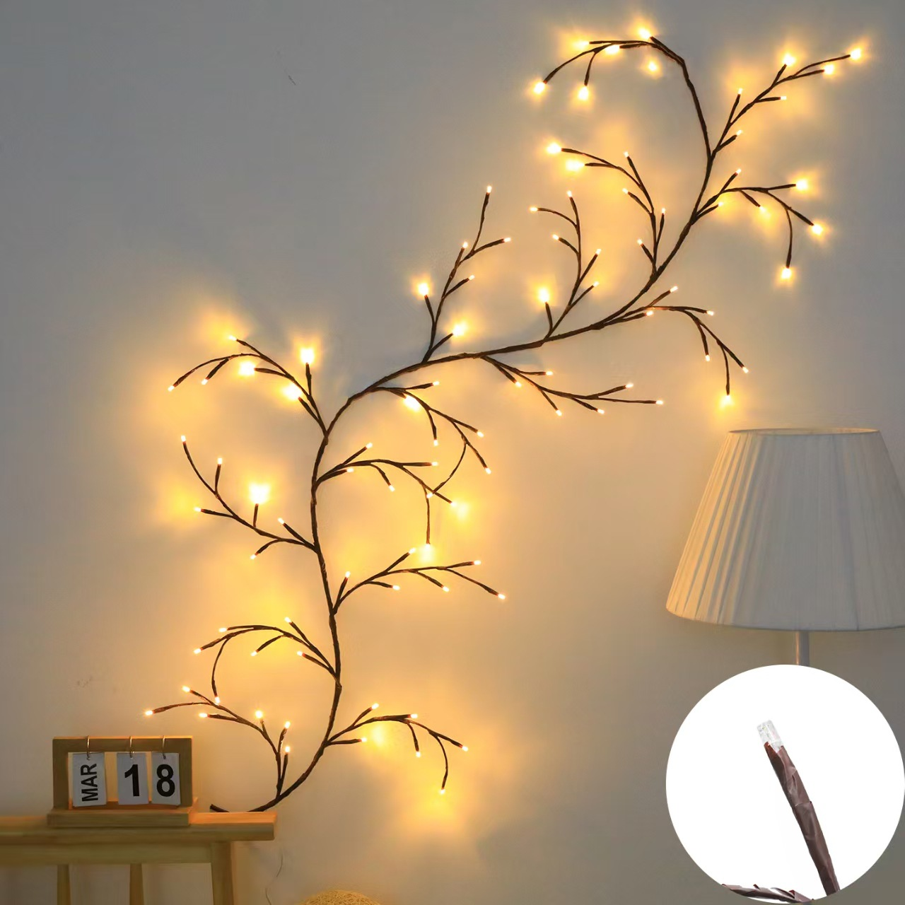 Leuchtende Eisblüten-Dekolampe in Weiß mit LED