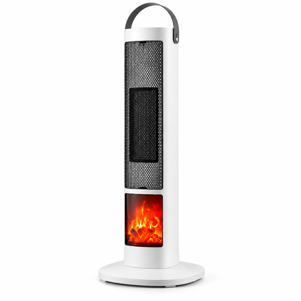 Kaminglut Heizlüfter 1500W im Kaminofen-Look mit 3D-Flammeneffekt und Sprachsteuerung