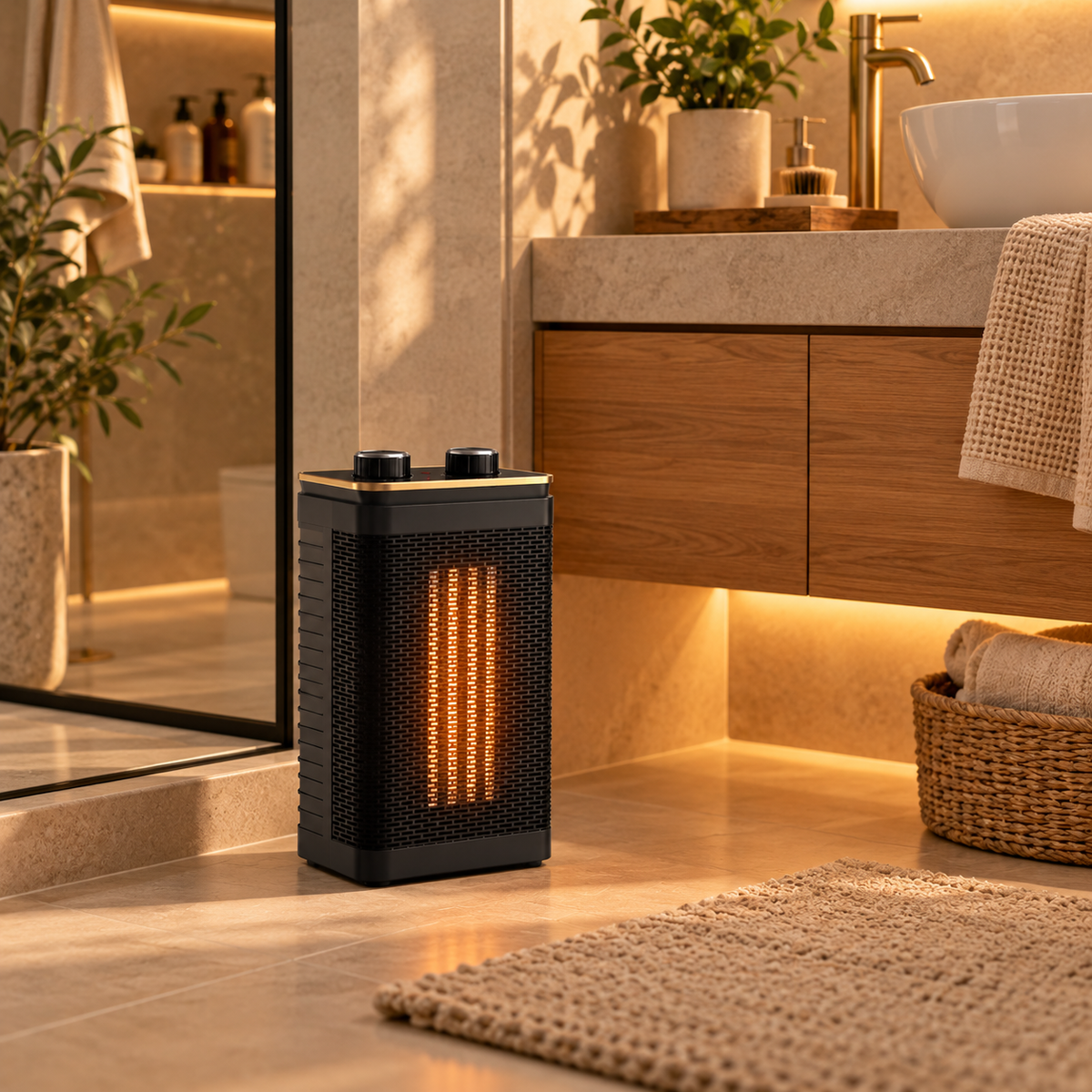 Kubo Keramik-Heizlüfter 2000W mit Timer, Oszillation und Drehreglern