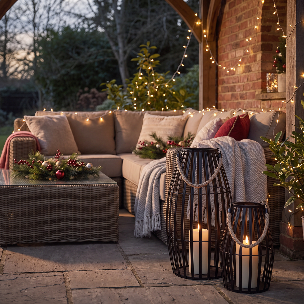 Laternen 2er Set schwarz mit LED Kerzen, Fernbedienung und Timer für Garten und Terrasse