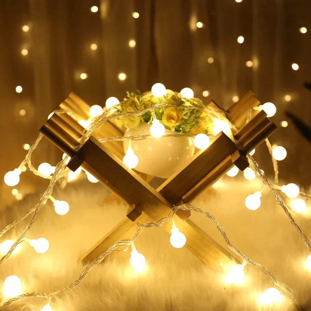 LED Kugel Lichterkette mit USB, Lichterkette mit kleinen Kugeln warmweiß oder kaltweiß