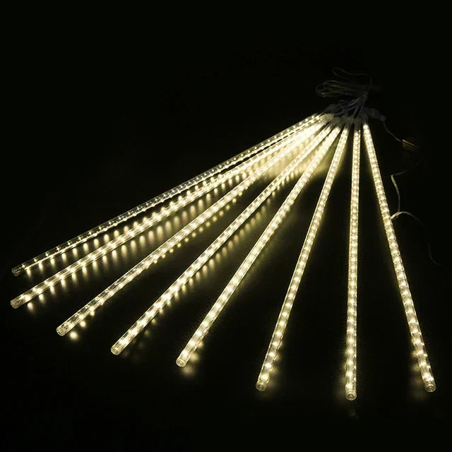 LED Meteorregen Lichterkette außen, Sternschnuppen Lichtröhren für Baum und Garten