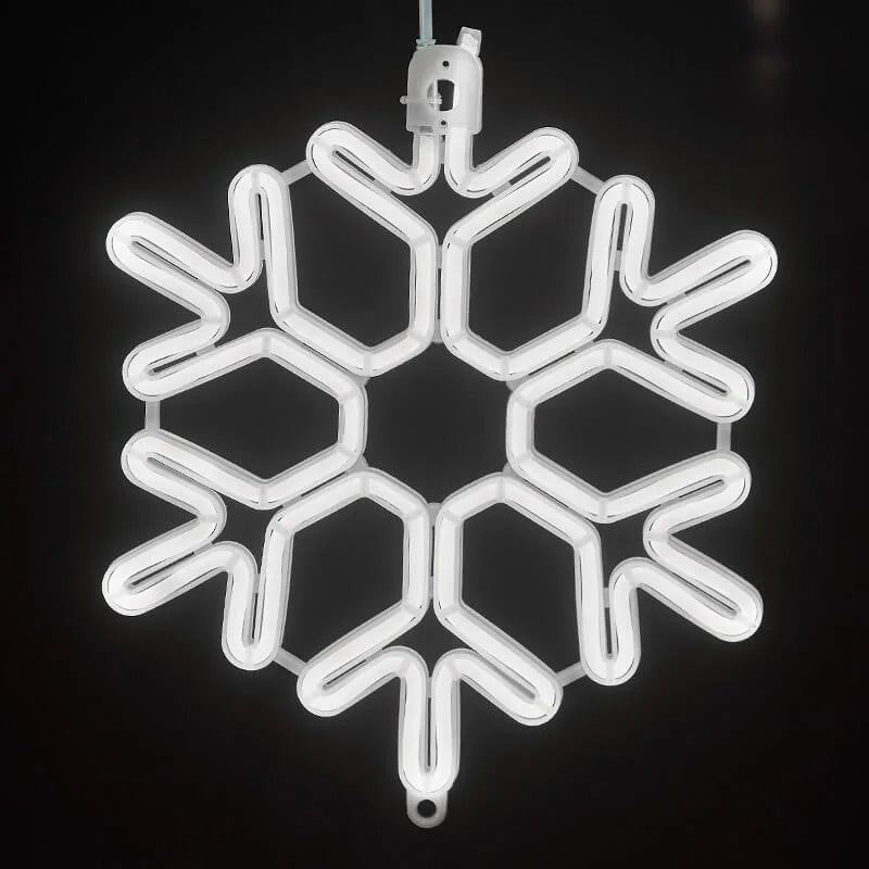 LED Schneeflocke zum Aufhängen für außen, Neon Lichtdeko für Baum, Balkon und Garten