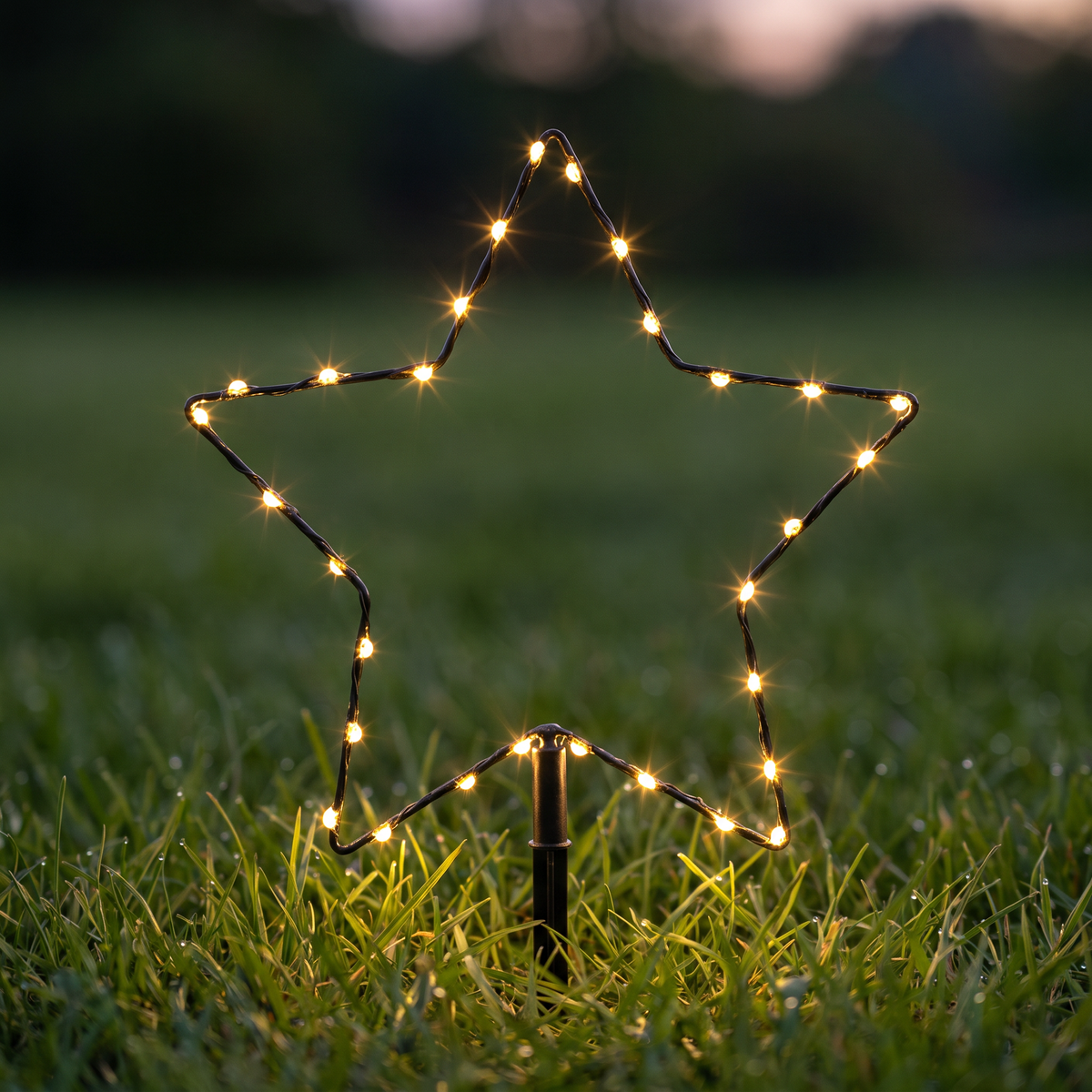 LED Stern Gartenstecker 3er Set mit 90 Micro LEDs, Weihnachtsdeko außen mit 10 m Zuleitung