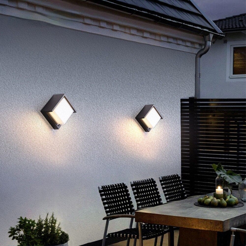 LumoGuard Außenwandleuchte Modern LED mit Sensor Schwarz für Einfahrt