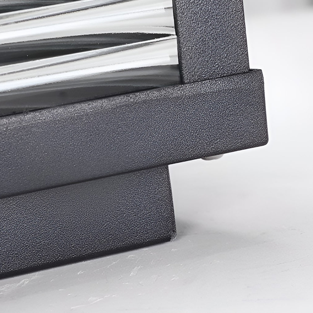 LumoPost Gartenleuchte Modern Glasrippen Schwarz