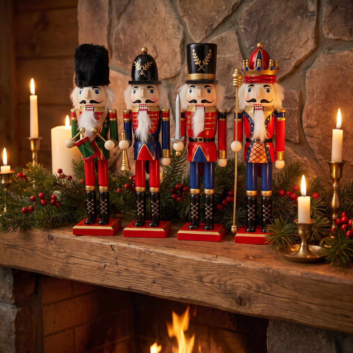 Nussknacker 30 cm aus Holz, handbemalte Nussknacker Figur als Weihnachtsdeko