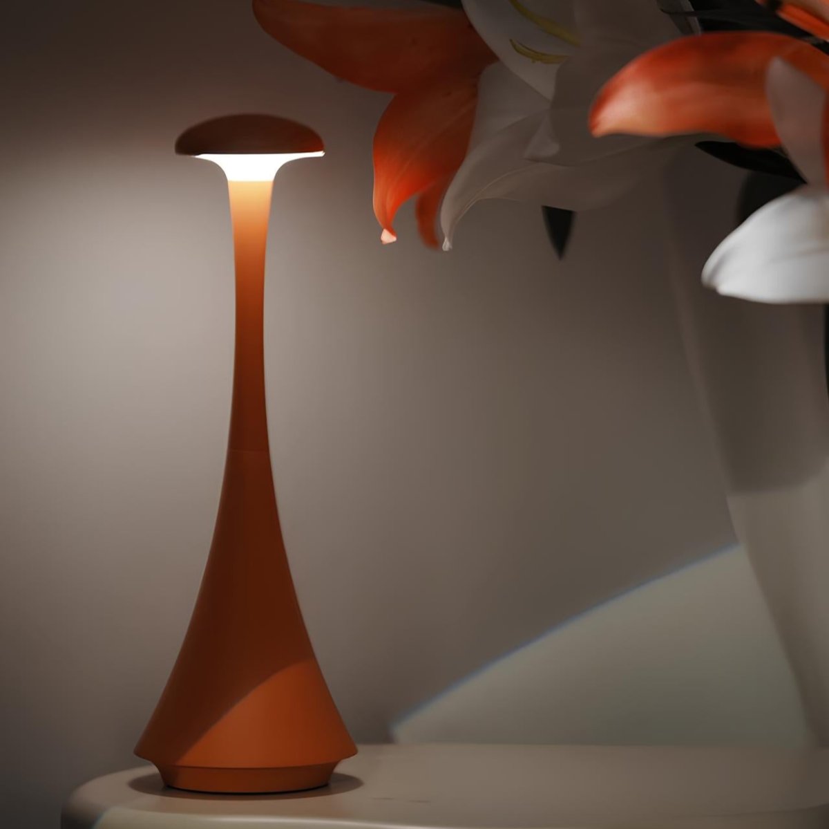 LumoSpire Design-Tischlampe LED Modern Dimmbar Schwarz für Wohnzimmer