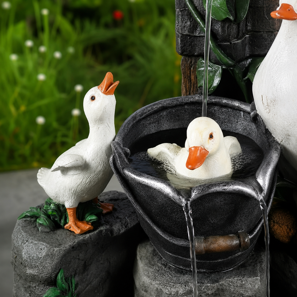 Solarbetriebene Gartenbrunnen-Vogelbad für den Außenbereich