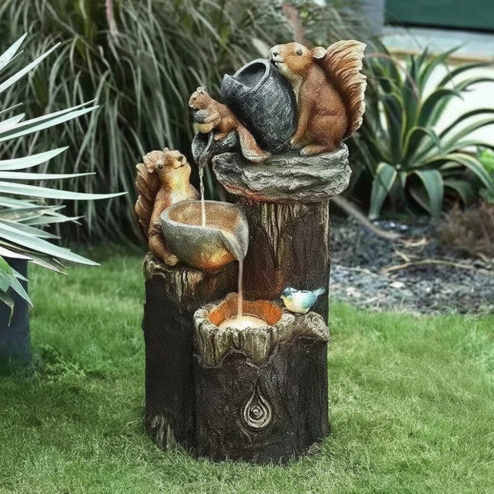 Solarbetriebene Gartenbrunnen-Vogelbad für den Außenbereich