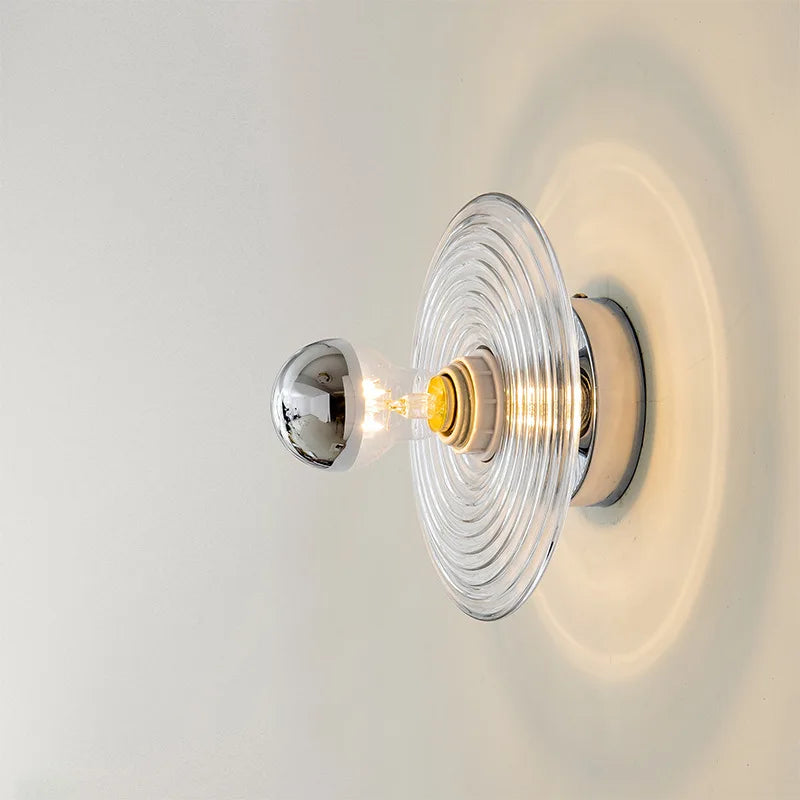 GlasLicht Wandleuchte – Vintage Stil, LED, Messingoptik, Für Flur