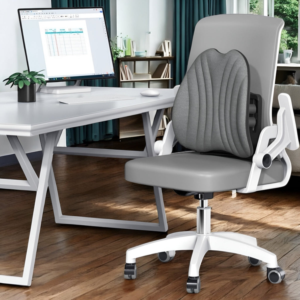 Lendenwirbelkissen mit Memory-Foam für Stuhl & Autositz