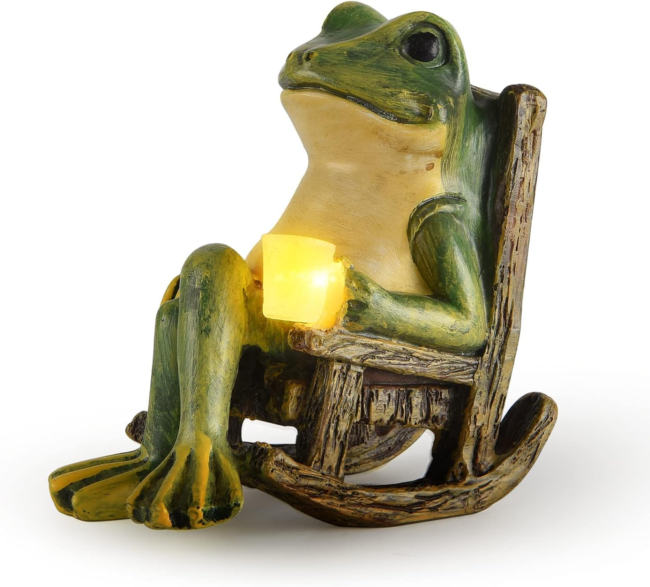 LumoFrog Deko Solarleuchte Frosch Figur LED Grün für Garten