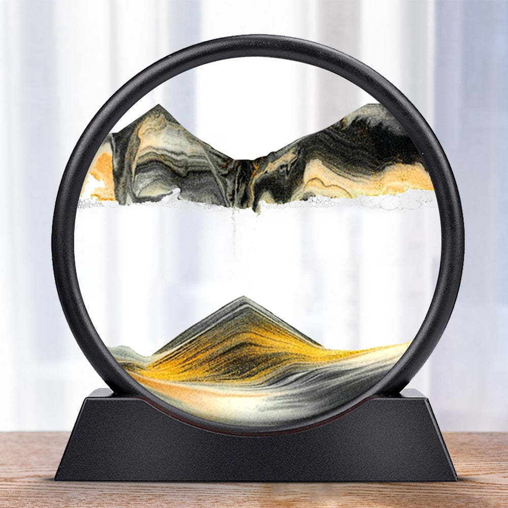 Sandora 3D-Sanduhr, Modern, Bewegte Sandkunst, Glasdeko, Für Zuhause