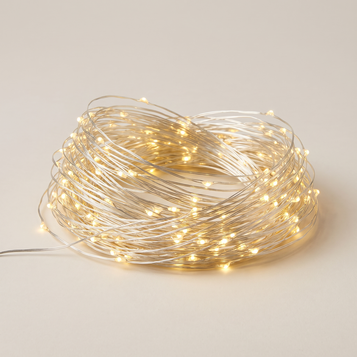 Silberdraht Lichterkette 50 m mit 500 LEDs, Weihnachtsbaum Beleuchtung warmweiß mit Fernbedienung