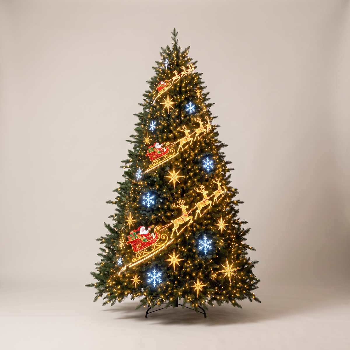 Smarte Weihnachtsbaum Lichterkette mit App, LED Pixel Lichtervorhang mit animierten Motiven