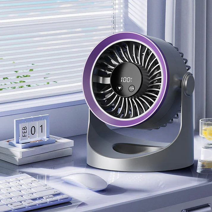 Mini Ventilator mit USB Aufladung & Licht – Tragbar, Kompakt – Für Büro & Schlafzimmer