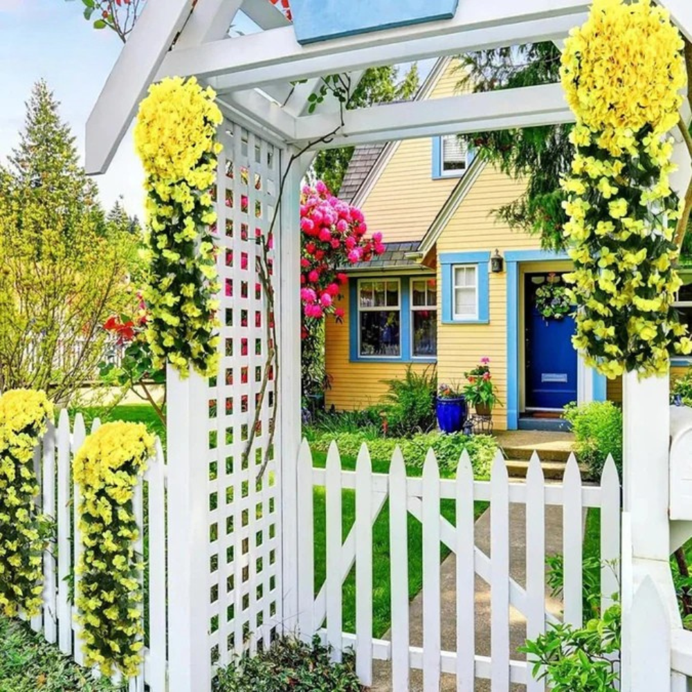 Künstliche Orchidee Cascade 90 cm aus Seidenstoff für Innen- und Außenbereich pflegeleicht