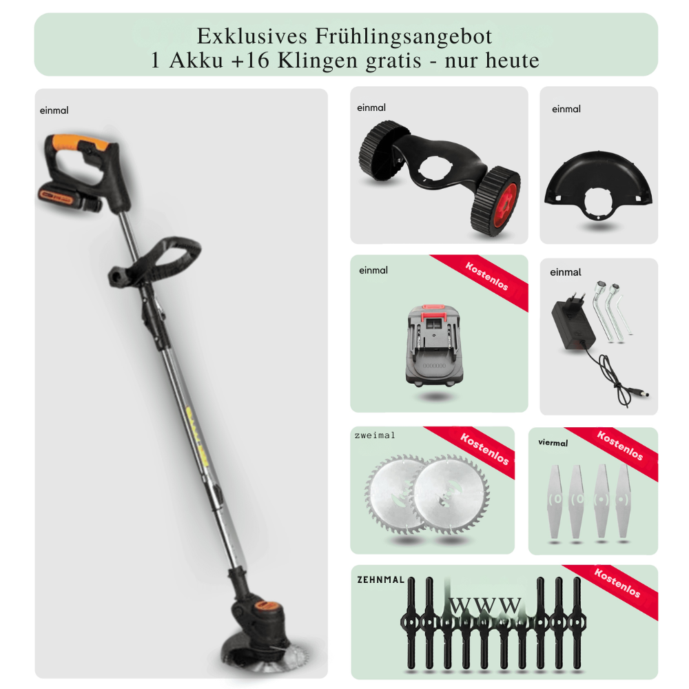 Akku Rasentrimmer 3-in-1 21V 850W – 15cm Schnittbreite – 2,1kg – Lithium Akku