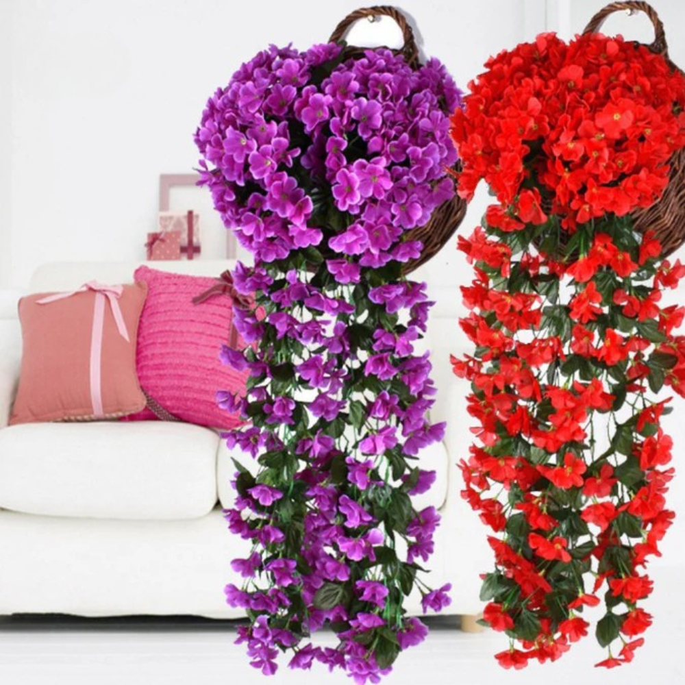 Künstliche Orchidee Cascade 90 cm aus Seidenstoff für Innen- und Außenbereich pflegeleicht