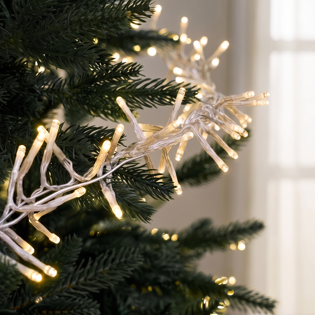 Weihnachtsbaum Lichterkette 2000 LEDs Warmweiß, schwebende Spirale mit Fernbedienung