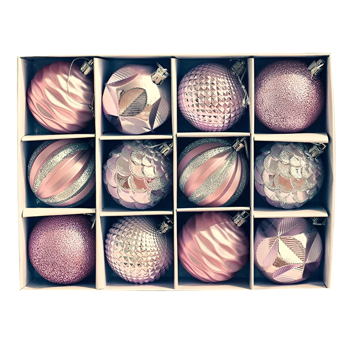 Weihnachtskugeln Set 24 teilig, bruchsichere Christbaumkugeln 6 cm in fünf Farben