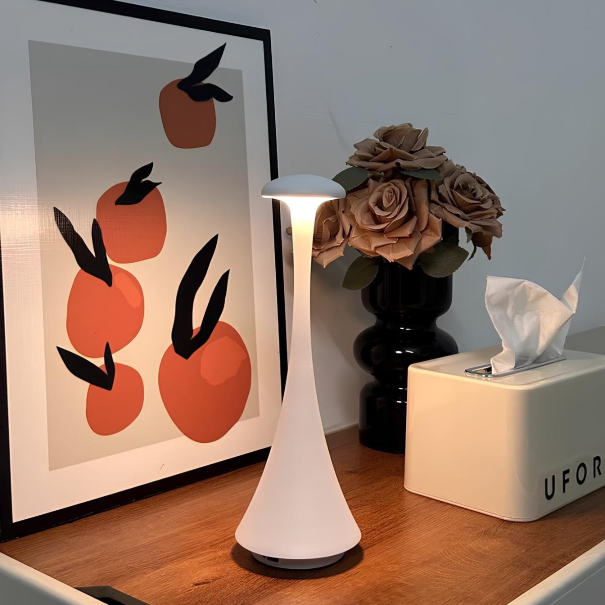 LumoSpire Design-Tischlampe LED Modern Dimmbar Schwarz für Wohnzimmer
