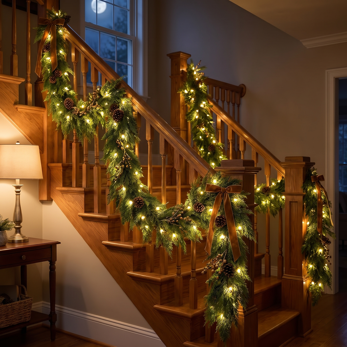 Zedern Girlande mit Beleuchtung 2,7 m, täuschend echt mit LED und Fernbedienung